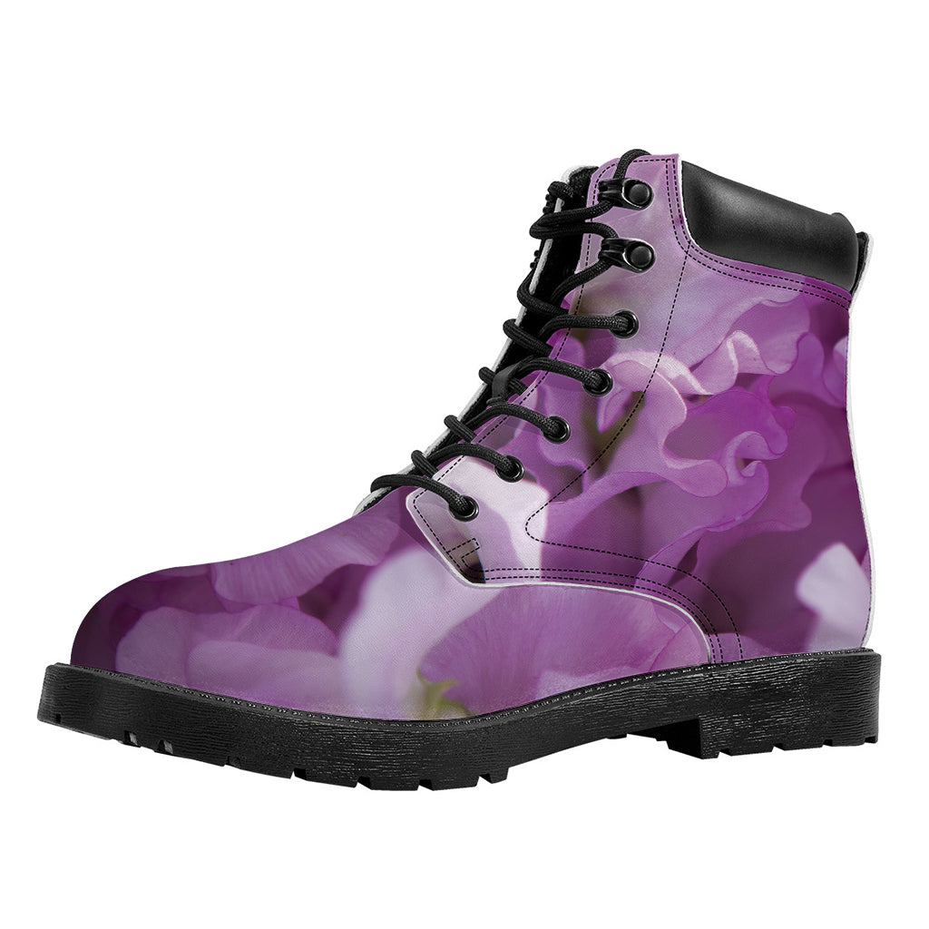 Purple Sweet Pea Print Work Boots