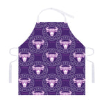Purple Taurus Zodiac Pattern Print Adjustable Apron