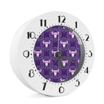 Purple Taurus Zodiac Pattern Print Alarm Clock