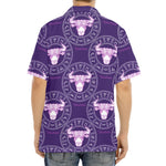 Purple Taurus Zodiac Pattern Print Aloha Shirt