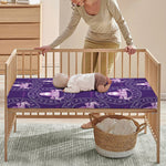 Purple Taurus Zodiac Pattern Print Baby Crib Sheet
