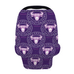 Purple Taurus Zodiac Pattern Print Baby Seat Cover