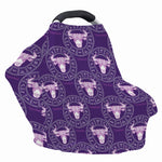 Purple Taurus Zodiac Pattern Print Baby Seat Cover