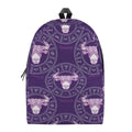 Purple Taurus Zodiac Pattern Print School Backpack