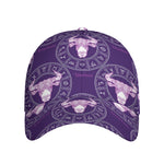 Purple Taurus Zodiac Pattern Print Baseball Cap