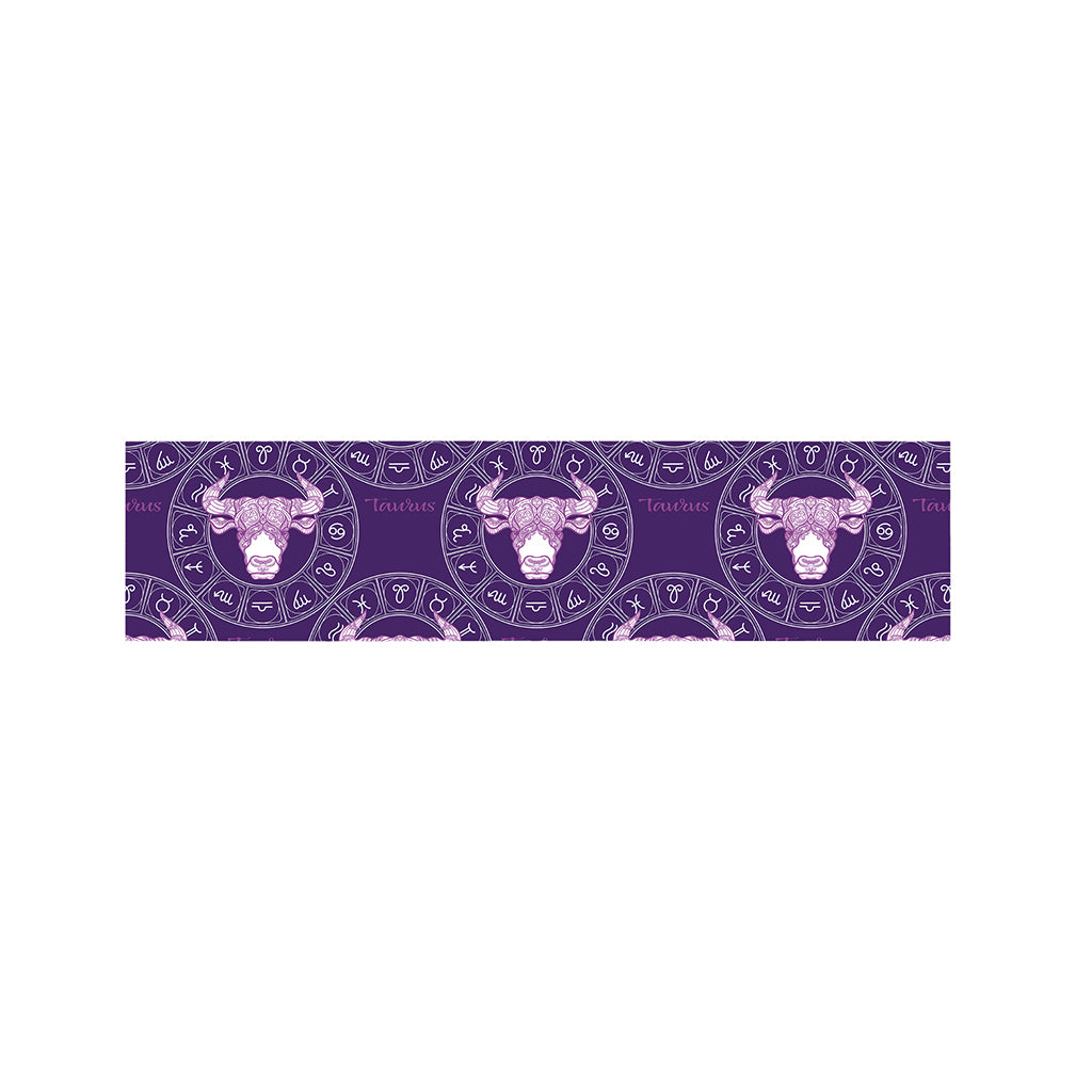 Purple Taurus Zodiac Pattern Print Bed Runner