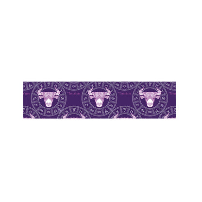 Purple Taurus Zodiac Pattern Print Bed Runner