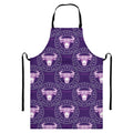 Purple Taurus Zodiac Pattern Print Bib Apron With Pocket