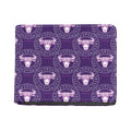 Purple Taurus Zodiac Pattern Print Bifold Wallet