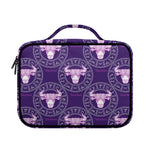 Purple Taurus Zodiac Pattern Print Briefcase Bible Bag