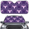 Purple Taurus Zodiac Pattern Print Car Windshield Sun Shade