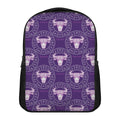 Purple Taurus Zodiac Pattern Print Casual Backpack