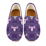 Purple Taurus Zodiac Pattern Print Casual Shoes