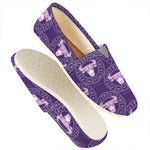 Purple Taurus Zodiac Pattern Print Casual Shoes