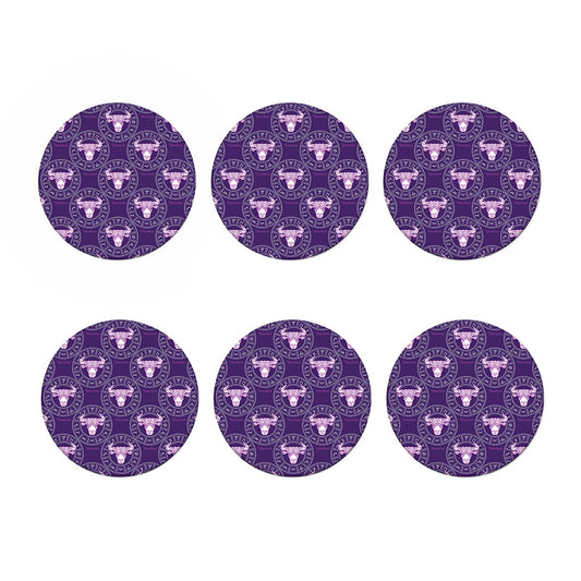 Purple Taurus Zodiac Pattern Print Coaster Set