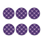 Purple Taurus Zodiac Pattern Print Coaster Set