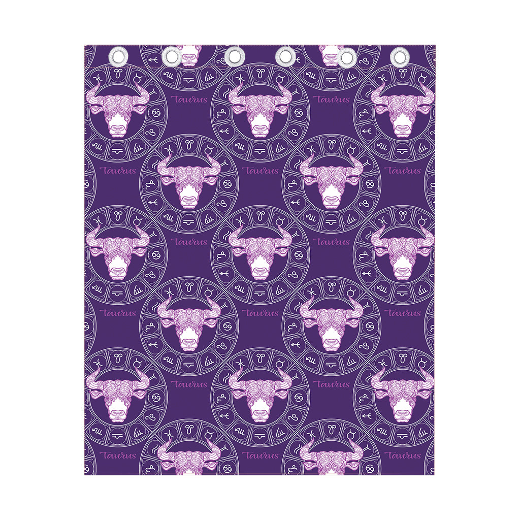 Purple Taurus Zodiac Pattern Print Curtain