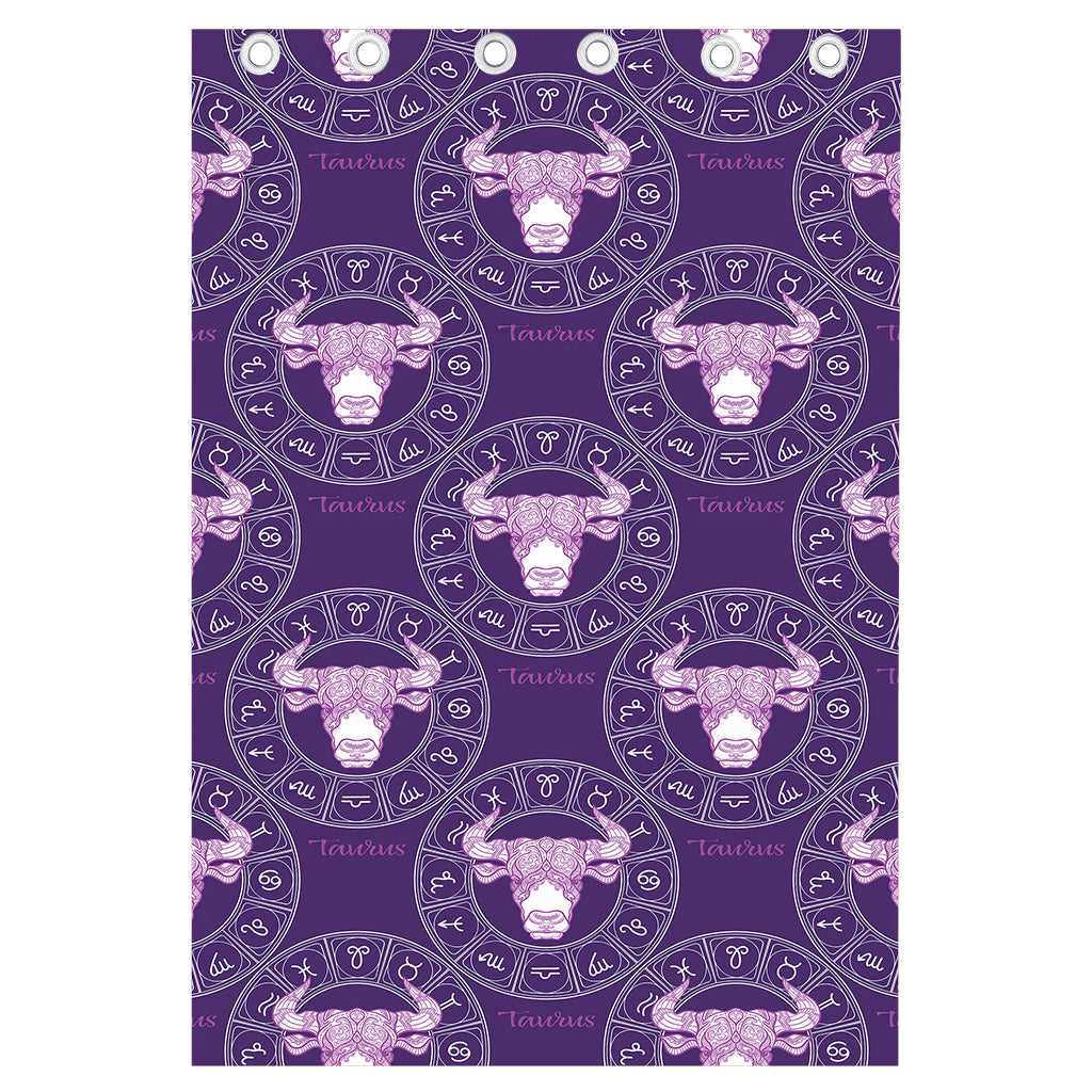 Purple Taurus Zodiac Pattern Print Curtain