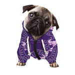 Purple Taurus Zodiac Pattern Print Dog Zip Up Hoodie