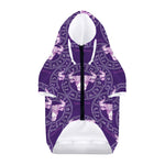 Purple Taurus Zodiac Pattern Print Dog Zip Up Hoodie