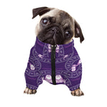 Purple Taurus Zodiac Pattern Print Dog Zip Up Jacket