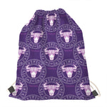 Purple Taurus Zodiac Pattern Print Drawstring Bag