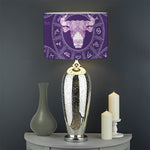 Purple Taurus Zodiac Pattern Print Drum Lamp Shade