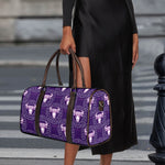 Purple Taurus Zodiac Pattern Print Duffle Bag