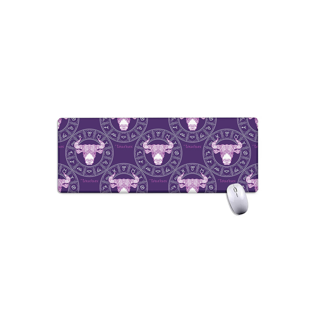 Purple Taurus Zodiac Pattern Print Extended Mouse Pad