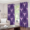 Purple Taurus Zodiac Pattern Print Extra Wide Grommet Curtains