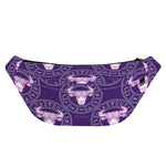 Purple Taurus Zodiac Pattern Print Fanny Pack