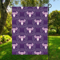 Purple Taurus Zodiac Pattern Print Garden Flag