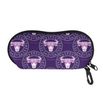 Purple Taurus Zodiac Pattern Print Glasses Case