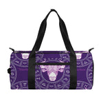 Purple Taurus Zodiac Pattern Print Gym Bag