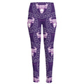 Purple Taurus Zodiac Pattern Print High-Waisted Pocket Leggings
