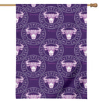 Purple Taurus Zodiac Pattern Print House Flag