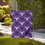 Purple Taurus Zodiac Pattern Print House Flag
