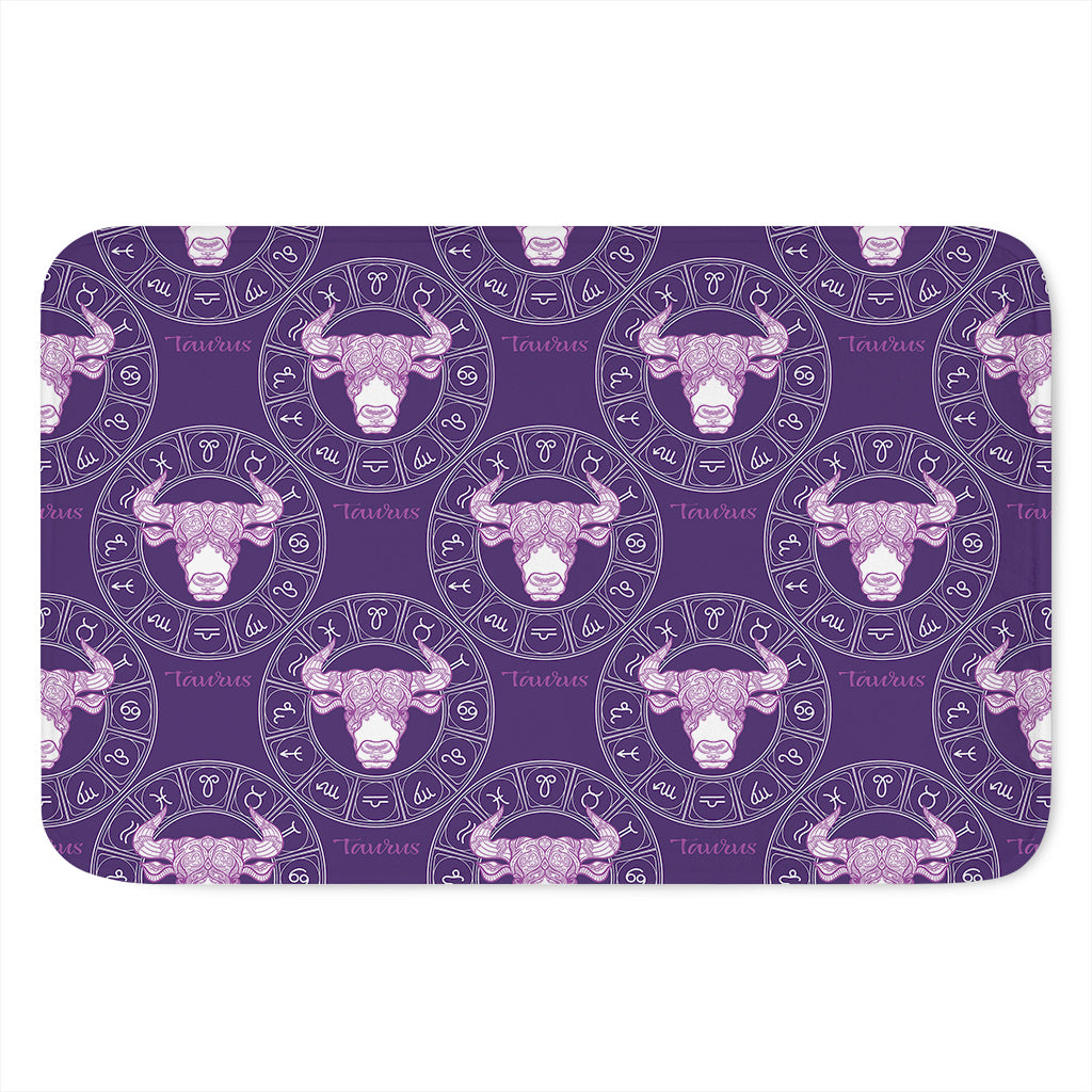 Purple Taurus Zodiac Pattern Print Indoor Door Mat