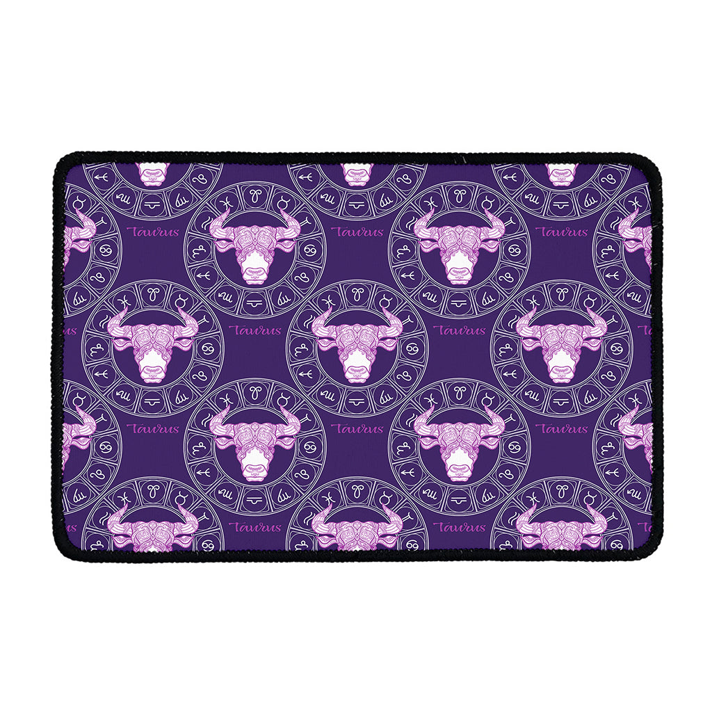 Purple Taurus Zodiac Pattern Print Kitchen Mat