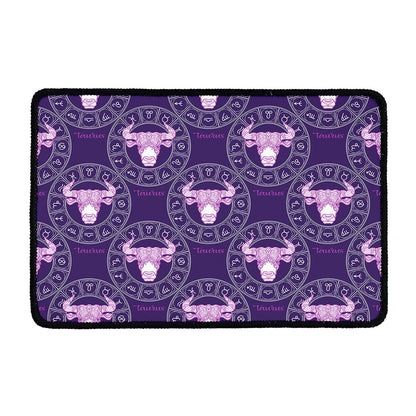 Purple Taurus Zodiac Pattern Print Kitchen Mat