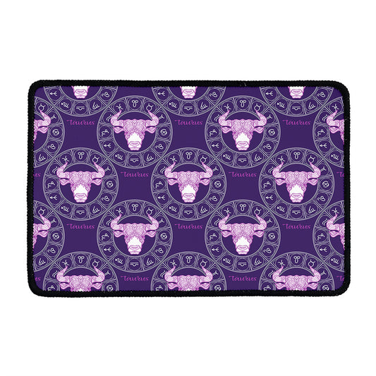 Purple Taurus Zodiac Pattern Print Kitchen Mat