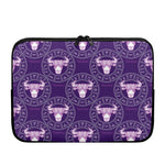 Purple Taurus Zodiac Pattern Print Laptop Sleeve