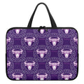 Purple Taurus Zodiac Pattern Print Laptop Sleeve With Handle