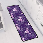 Purple Taurus Zodiac Pattern Print Long Kitchen Mat