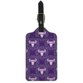 Purple Taurus Zodiac Pattern Print Luggage Tag
