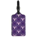 Purple Taurus Zodiac Pattern Print Luggage Tag