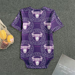 Purple Taurus Zodiac Pattern Print Men's Bodysuit