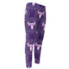 Purple Taurus Zodiac Pattern Print Men's Compression Pants