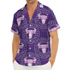 Purple Taurus Zodiac Pattern Print Men's Deep V-Neck Shirt