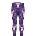 Purple Taurus Zodiac Pattern Print Men's Leggings